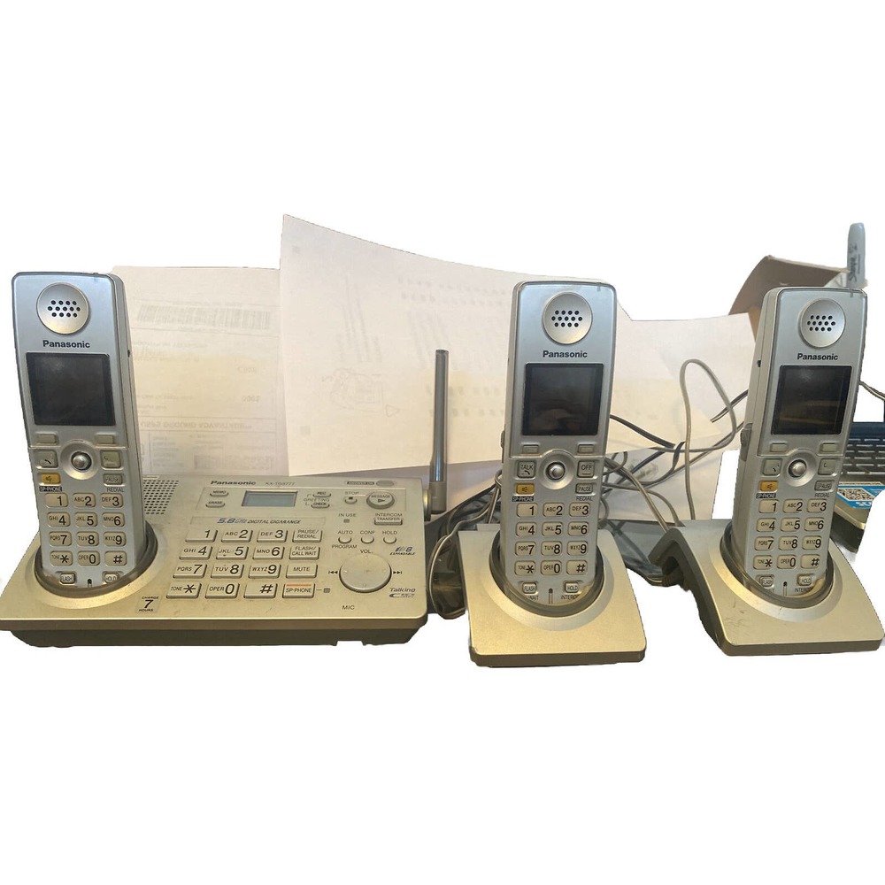 Panasonic Phones KX-TG5777 5.8GHz Cordless Expandable Digital w/3 Handsets